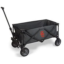 PICNIC TIME NCAA USC Trojans Adventure Wagon Folding Wagon - Wagon Cart - Sport Utility Wagon - Beach Wagon Collapsible, (Dark Gray)