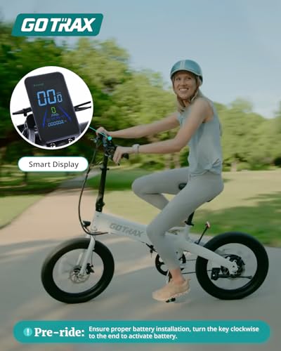 Gotrax R1 20" Folding Electric Bike 40 Miles Range 48V 350W White