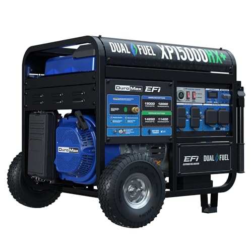 DuroMax XP15000HX+ 15,000-Watt Electric Start Dual Fuel EFI Portable Generator