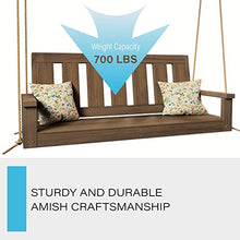 Porchgate Amish Heavy Duty 700 Lb Ardmore Porch Swing W/Ropes (5 Foot, Warm Walnut Stain)