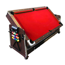 SIMBASHOPPING USA 7FT Multigame Pool Table with Air Hockey, Table Tennis, Red Brown