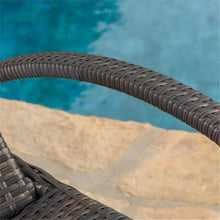 Noble House Salem Outdoor Adjustable Wicker Chaise Lounge Set of 2 Brown