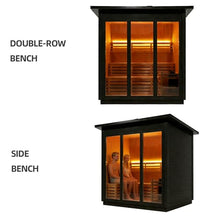 amocane Customizable Outdoor Steam Sauna, Canadian Wood Sauna Room with ETL Toule Heater, Traditional Backyard Sauna Spa with Asphalt Shingles, Luxury Sauna Accessories for Home & Garden