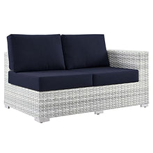 Modway Convene Outdoor Patio Right-Arm Loveseat in Light Gray Navy