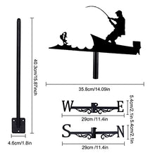 Weathervane in Garden & Outdoor Metal Weather Vane with Creative German Shepherd Go Fishing Bald Eagle Fighter Plane Shaped Weathercock Wind Direction Indicator (Style 5) (Style 3)