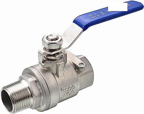 Garden Tap Connector Water Pipe Fittings, SS304 Ball Valve 1/4 3/8 1/2 3/4 Female/Male Thread Adapter Coupler DN8(DN50)