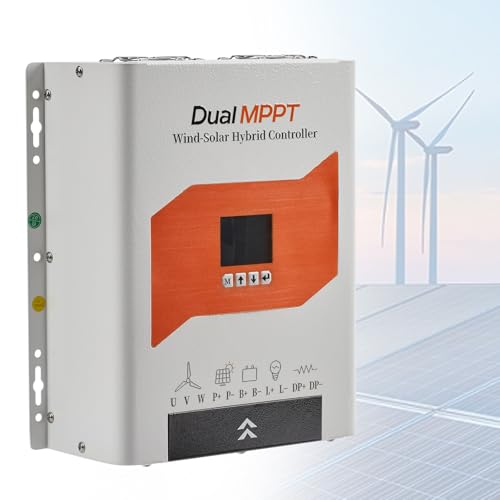 VNATWGOO 5000W Solar Wind Dual MPPT Controller, with External Dump Load & Color LCD Display, 12V/24V/48V, for Home Energy Systems 12V/24V