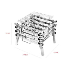 EGBHNJKL Stainless Steel Camping Folding Portable Barbecue Grill Charcoal Wood Fire Bonfire Stove