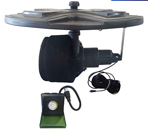 Outdoor Water Solutions 1HP Decorative Pond Floating Eco Fountain with Color Changing Lights Black