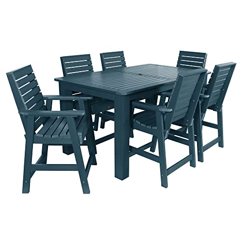Highwood Weatherly 7pc Rectangular Counter Height Dining Set 72" x 42" Federal Blue