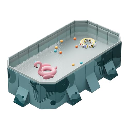 YUEWO Foldable PVC Swimming Pool Hard Plastic Shell Portable Swimming Pool for Adults Blow Up Pool for Family Garden Backyard (2.6m/102in)