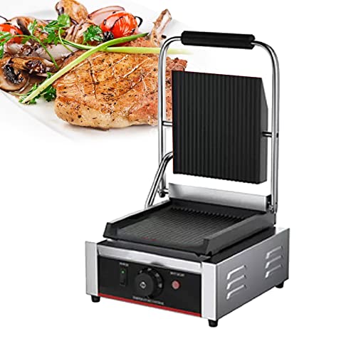 Electric Countertop Griddle Grill Stainless Steel Flat Griddle Hotplate Bbq Kitchen Grill Adjustable Temp Control Restaurant Grill for Camping Outdoor Tailgating Kitchen Home Barbecue,811