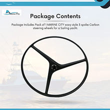 MARINE CITY Wavy-Style 3-Spoke Carbon Steering Wheel 925mm Black