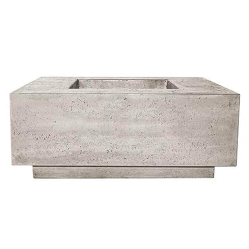 Lakeview Outdoor Designs Cascata Bay 42 Inch Square GFRC Concrete Natural Gas Fire Pit Table in Natural