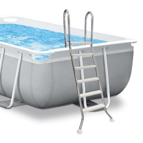 FJFFC A-Frame Heavy Duty 82.7" Above Ground Pool Ladder, 5-Step Ladder, 304 Stainless Steel Ladder, Non-Slip Ladder, Max Load Capacity 500 Lbs, Up To 62" Pool Wall Height