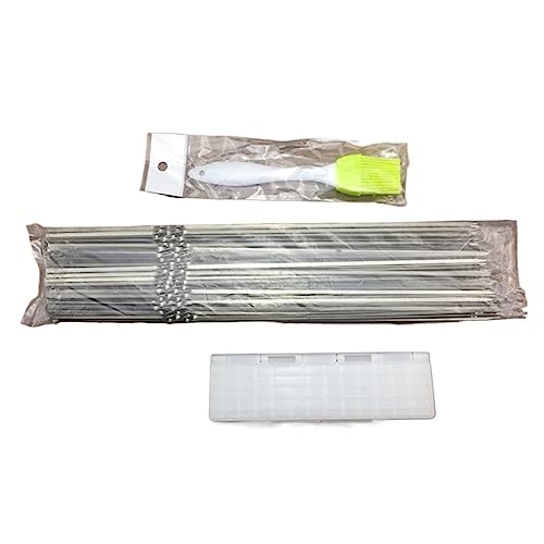 SPXTOM 50 pcs Skewers for Grilling, Stainless Steel Skewer Sticks, Flat Anti-Slip and wear-Resistant, Reusable BBQ Accessories (Size : 1000)