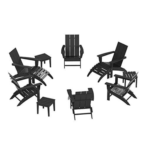 WO WESTIN OUTDOOR 12 Pieces Folding Poly Lumber Adirondack Chairs Grey