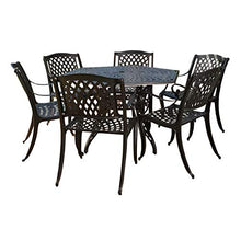 Christopher Knight Home Hammond Outdoor Cast Aluminum Patio Dining Set 7-Pcs Antique Matte Black