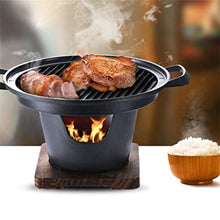 Small Barbecue Stove Korean-Style Household kitchen -Person Outdoor BBQ Smoke-Free Roasting Pot MeatTool(18cm)