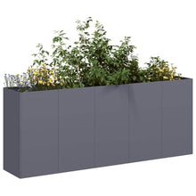 Heofavd 78.7 Inch Large Metal Planter Box, Rectangular Anthracite Raised Garden Bed for Outdoor Terrace, Cold-Rolled Steel Tall Planter with Drainage for Flowers and Herbs, Dark Grey