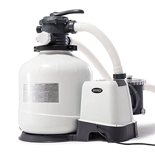 Intex Sand Filter Pump with Saltwater System Maintenance Set Black