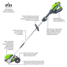 Greenworks 82V 8 in Cordless Electric Lawn Edger, 4.0 Ah Battery, Charger