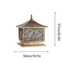 VELLOW Square Post Lights,Waterproof IP44 Outdoor Gate Bollard Pillar Light,E27 Base Exterior Antique Column Lamp Fixtures,Aluminum Glass Housing Stigma Lamps,Decorations Lighting for Patio Railing