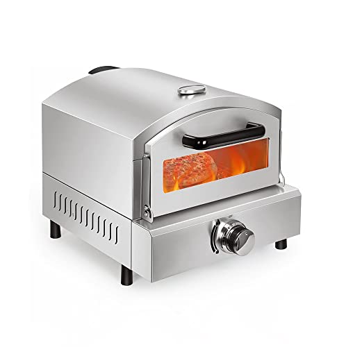Anbt Outdoor Pizza Oven Gas Pizza & Grill Oven, Portable Propane Pizza Oven 12"Pizza Stone