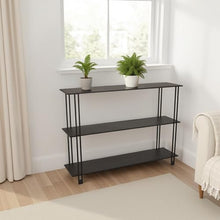 Benjara Bush Plant Display Stand- Modern 3 Tier Brown Metal Finish- 32 Inch