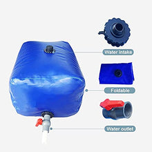 JIONET Water Bladder Tanks with Faucet, Folding Water Carrier Tank Large Capacity Soft Water Bag Drought-Resistant Water Tanks for Construction Watering (Color : Blue, Size : 1000L)