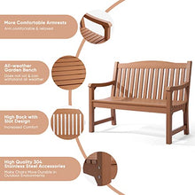 hOmeQomi Outdoor Bench Set of 2 All Weather Resistant Patio Garden Bench Teak