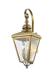 Livex Lighting 2033-01 3-Light Outdoor Wall Lantern, Brass