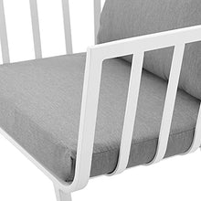 Lounge Sectional Sofa Chair Set, Aluminum, Metal, White Grey Gray, Modern, Outdoor Patio Cafe Bistro