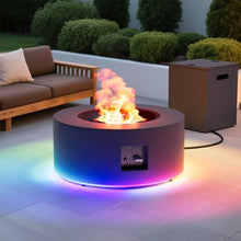 Dineli 30" Round Propane Fire Pit Table Firepit Table for Outside Patio