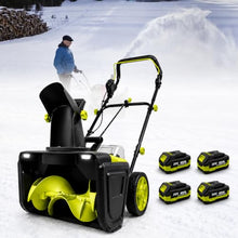 20-Inch Cordless Snow Blower, 40V Brushless Motor 4 Batteries