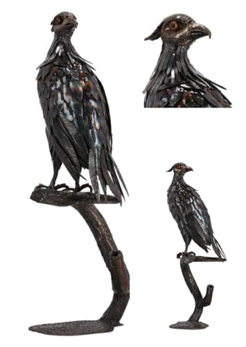 LogistSystem Mighty Eagle Metal Figurine H 105cm 14kg Garden Statue Realistic Pride Majestic Eagle for Outdoor Craft Bird for Garden Decor Sculpture