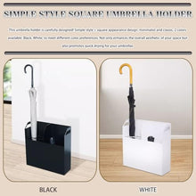 LMMIAMZ Patio Umbrella Stand, Simple Square Design, High Capacity with Water Tray, Ideal for Home Use, Easy Grip Handle, Outdoor Furniture Accessory (White)