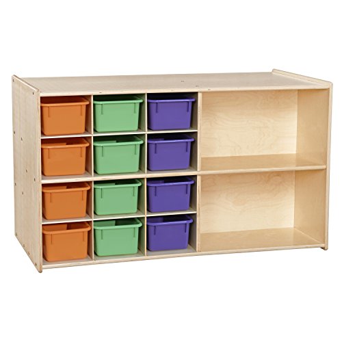 Contender Kids Multi Cubbies Storage Shelves with 12 Trays Assorted Pastel Colors