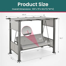 PATIOPIA 3-4 Seat Porch Swing Bed, 2-in-1 Pergola Swing Bench, Garden Swing