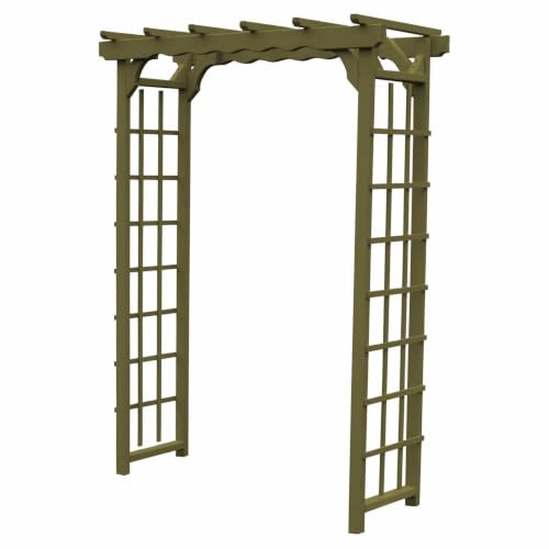 Keystone Amish Co. Dover Pressure Treated Pine Arbor, 4-Foot, Linden Leaf Stain