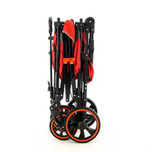 Creative Outdoor Push Pull All-Terrain Collapsible Folding Stroller Wagon for Kids, 150lbs Weight Capacity, Platinum Series, Beach, Park, Garden & Tailgate, (Red)