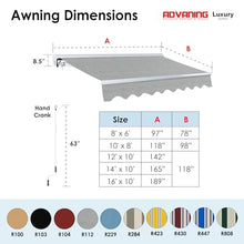 ADVANING Luxury Series, 16'x10' Electric Retractable Awning, Premium Quality Fully Assembled UV+ Sun Shade Canopy, Heather Gray, EA1610-A112H2