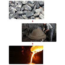 UWYTGF Iron Wok with Wooden Lid, Outdoor Stove Household Cooking Pot Made of Iron, Diameter 44 Cm