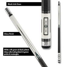 KATANA KAT15 Pool Cue White/Black with Green Designs 18oz
