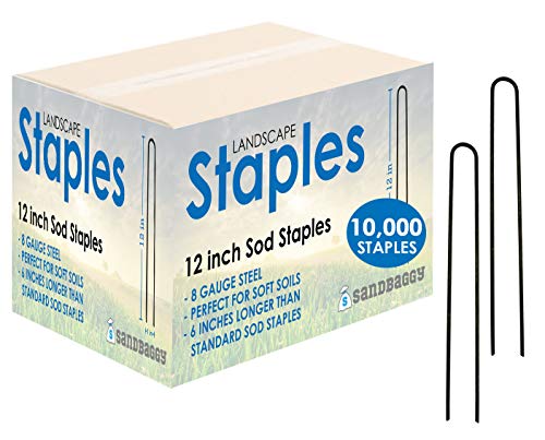 Sandbaggy 12 Inch Extra Long Landscape Staples Heavy Duty (10000 Count)