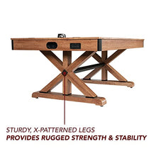 Hathaway Midtown 72-in Air Hockey Table LED Scoring Cherry Finish White Oak