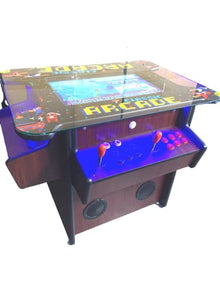 TOP US VIDEO ARCADES Full Size Commercial Grade Cocktail Arcade Machine 3515 Games 22” Screen Tempered Glass 2 Stools Included 5 Year Warranty Dark Wood