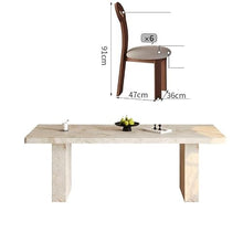French Monet Garden Travertine Sintered Stone Dining Table Rectangular