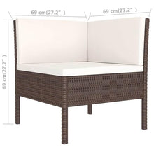 LDEWOAMEG 9 Piece Patio Lounge Set with Cushions PE Rattan Brown