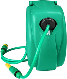CFDZCP Wall Mounted Automatic Garden Hose Holder， 10/20m Green Shock Resistant Housing ，Outside Water Pipe Rack Winding Tool for Garden, Lawn, Farm(20m)